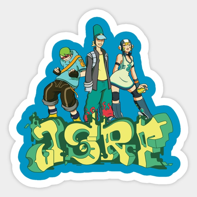 JSRF Trio Sticker by Hurricanaan